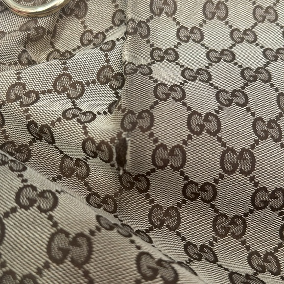Gucci Brown/Ivory Monogram Canvas Shoulder Purse w/ Bag Charm - Picture 3 of 14